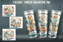 3D Tumbler Wrap Sublimation Designs | PNG 3D Winter Product Image 1