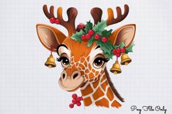 Christmas Giraffes Clipart PNG Product Image 1