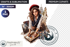 French Girl Clipart PNG, French woman, I love Paris Clipart Product Image 1