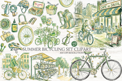Summer Bicycling Set Clipart Product Image 1