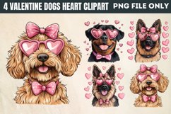 Valentine Dogs Heart Clipart PNG Product Image 1