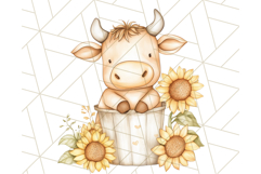 Rustic Sunflower Clipart, Soft Country Farmhouse Florals Png Product Image 5