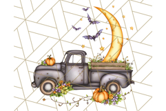 Halloween Cottagecore Truck PNG Clipart, Fall Style Clip Art Product Image 5