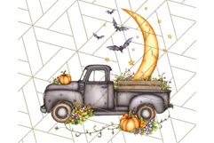 Halloween Cottagecore Truck PNG Clipart, Fall Style Clip Art Product Image 5