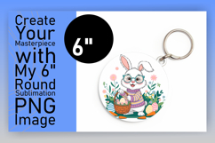 Trendy Circle Design Sublimation Artwork , Easter Bunny Product Image 1