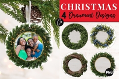 4 Christmas Photo Ornament PNG Product Image 1