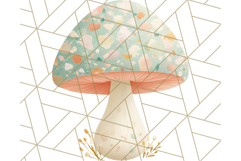 Dreamy Patterned Mushroom Clipart PNG, Forest Elements Png Product Image 5
