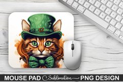 St. Patrick&#039;s Day Cat Sublimation Mouse Pad Design Product Image 1
