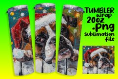 Sublimation Winter Tumbler Wrap Peeking Dog Christmas Product Image 1
