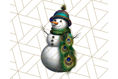 Peacock Christmas Clipart in Jewel Tones, Christmas Png Product Image 5