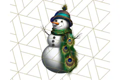 Peacock Christmas Clipart in Jewel Tones, Christmas Png Product Image 5