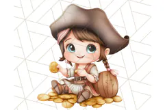 Cartoon Pirate Kids and Animals PNG Clipart for Fun Designs Product Image 5