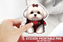 Christmas Dog Sticker| Christmas Sticker PNG Design Product Image 1