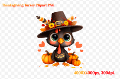 Funny Thanksgiving Turkey Clipart PNG Product Image 1