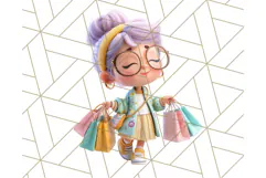Kawaii City Girl PNG Clipart, Soft Dreamy Style Clip Art Product Image 5
