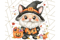 Spooky Cute Halloween Gnome PNG Clipart, Witch Ghost Bat Product Image 5