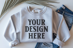 Ash Gildan 18000 Folded Flat Lay Mockups Product Image 1