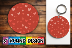 Unique Round Design Car Coasters PNG, Valentine's Pattern Product Image 1