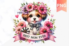 Best MOM Ever Sublimation - Mother&#039;s Day Clipart PNG Design Product Image 1