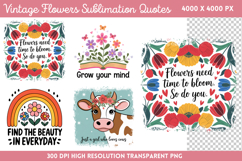 Vintage Flowers Sublimation PNG Product Image 1