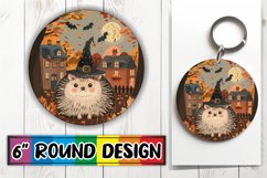 Autumn Boho Animal Round Design PNG Keychain Product Image 1