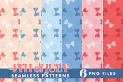American 4th of July Coquette Bow Seamless Pattern Bundle Product Image 1