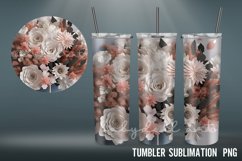 3D Flowers Tumbler wrap| Tumbler Sublimation Design Product Image 4