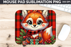Watercolor Fox stock Mouse Pad Sublimation - Christmas PNG Product Image 1