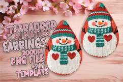 Elegant Teardrop Design PNG for Earrings , Snowman Product Image 1