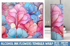 Pastel Alcohol Ink Flowers Tumbler Wrap Product Image 1
