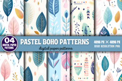 Pastel Boho Digital Paper Patterns Bundle PNG Product Image 7