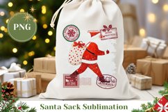 Cozy Winter Santa Sack, Cartoon Santa Claus Sublimation Product Image 1