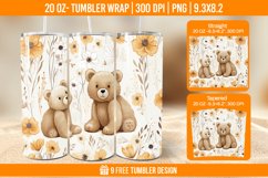 3D Bear In Snow Tumbler Wrap Designs Product Image 1