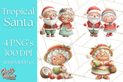 Tropical Santa Clipart Beach Christmas Clip Art Holiday PNG Product Image 1