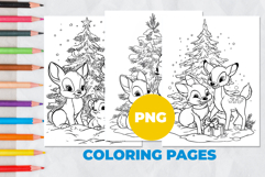 Animals with a Christmas tree Coloring Pages | Coloring book Product Image 1