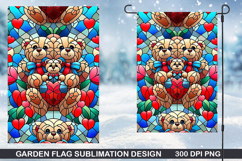 Bear Garden Flag Sublimation| Flower Garden Flag PNG Product Image 1