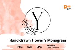 Hand-drawn Flower Monogram Product Image 1