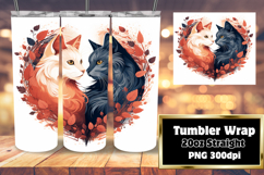VIVID 20oz Sublimation Tumbler Template , Cute Cat Product Image 1