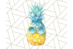 Sky Blue and Sunshine Yellow Summer Clipart PNG, Tropical Product Image 5