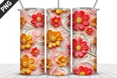 3D Flowers Tumbler Wrap | Sublimation Design | Tumble PNG Product Image 2