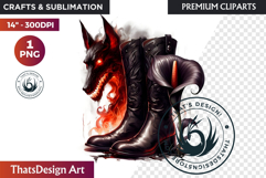 Halloween Character Boots - Spooky Gothic Clipart PNG Product Image 1