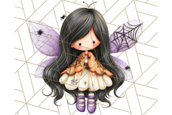 Halloween Fairy Clipart PNG, Spooky Cute Character Art Product Image 5