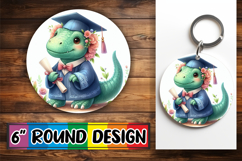 Radiant Round Sublimation Coasters, Dino Product Image 1