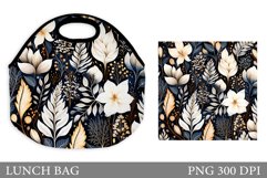 Flowers Lunch Bag Sublimation. Flowers Lunch Bag Design Product Image 1