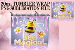 Lively Sublimation 20oz tumbler wrap, Bee Quote Product Image 1