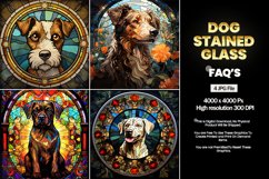 Dog Stained Glass Square Coaster - 04 Variations Product Image 2