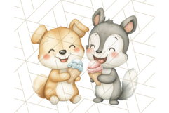 Spring Animal Ice Cream Clipart, Cute Pastel Animal PNG Product Image 5