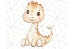 Cute Pastel Dinosaur Clipart PNG for Nursery Art, Baby Decor Product Image 5