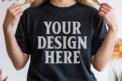 Comfort Colors 1717 Black TShirt Mockup, CC1717 mockup, Tran Product Image 1