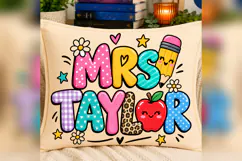 Mrs Taylor Teacher PNG, Colorful Personalized School Design Product Image 4
